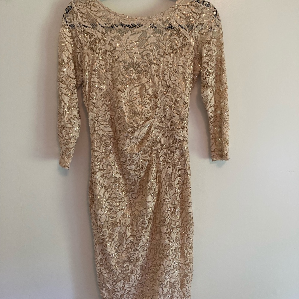Gold dress with back accent